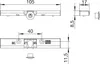 Technical drawing with dimensions of a door hardware component. Produktbild-Vorschau