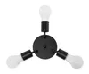 A black ceiling lamp with three white light bulbs is shown against a white background. Náhled obrázku produktu