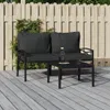 Gartenstühle mit Grauen Kissen 2 Stk. 62x75x79 cm Stahl , Produktbild-Vorschau 1