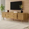 Mesa de TV Merax con 4 cajones y 2 puertas correderas, Vista previa de la imagen del producto 4