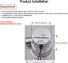 An image showing installation requirements and dimensions for a DC hydro generator. Náhled obrázku produktu