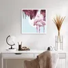 Poster - Poster ohne Rahmen - Flamingos Palmen Mond - 60x60 Produktbild-Vorschau 5