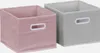 Two fabric storage boxes, one pink and one gray, are shown side-by-side against a light gray background. Anteprima dell’immagine prodotto