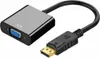 A product shot of a Displayport to VGA adapter cable. Produktbild-Vorschau
