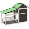 vidaXL Cuccia per cani grigia 143x60,5x109 cm in legno di Anteprima dell’immagine prodotto 5