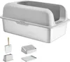 A white enclosed cat litter box with a scoop and other accessories displayed below it against a white background. Náhľad obrázku produktu