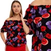 Camicetta da donna in viscosa con motivo floreale, maniche Anteprima dell’immagine prodotto 1