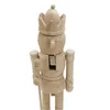 A close-up, front-facing view of a wooden nutcracker with a crown. Produktbild-Vorschau