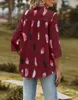 ASKSA Damen Bluse V-Ausschnitt Chiffon Drucken Oberteile Produktbild-Vorschau 6