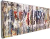 Wallario Premium Leinwandbild Bemalte Holzplanken mit alter Produktbild-Vorschau 1