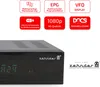 A black satellite receiver with various feature icons and branding displayed above and to the side. Produktbild-Vorschau