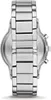 A close-up side view of a silver watch band. Náhľad obrázku produktu