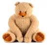 A plush teddy bear sitting on a white background. Voir les images du produit