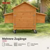 Mobiler Hühnerstall Holz mit Rampe 2 Nestboxen & Rollen Produktbild-Vorschau 6