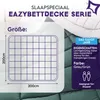 A marketing image for a Slaapspeciaal Eazybettdecke series duvet, showing its size and features. Produktbild-Vorschau