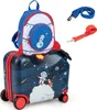 COSTWAY 2-dielny detský kufor + batoh, 12"+18" detský vozík Náhľad obrázku produktu 1