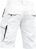 The back view of white cargo shorts with gray trim. Produktbild-Vorschau
