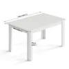 Mondeer Esstisch Esszimmertisch 138 x 90 x 75cm, Weiß Produktbild-Vorschau 3