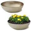 Runde bauchige 30 cm Pflanzschale für draussen, champagner Produktbild-Vorschau 1