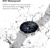 A smartwatch is shown surrounded by splashing water, highlighting its waterproof feature. Náhled obrázku produktu
