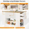 Moderne Kücheninsel Weiß, Küchenschrank mit klappbarer Produktbild-Vorschau 7