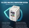A marketing image showcasing a VEVOR frequency converter with its features listed. Náhled obrázku produktu