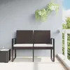 Panca da giardino a 2 posti con cuscini in rattan PP Anteprima dell’immagine prodotto 2