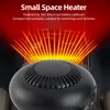 A black space heater with heat waves emanating from it, placed on a car seat. Podgląd zdjęcia produktu
