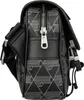 A close-up side view of a black and white patterned bag with a zipper and strap. Anteprima dell’immagine prodotto