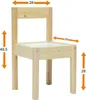 A wooden chair with dimensions indicated by orange arrows and numbers. Náhled obrázku produktu
