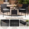 Set di mobili da giardino in polyrattan COSTWAY, 3 pezzi. Anteprima dell’immagine prodotto 7