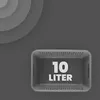 A gray storage basket with '10 LITER' text on it, placed on a gray surface with concentric circles in the background. Anteprima dell’immagine prodotto