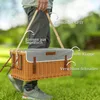 Outsunny proutěný piknikový koš piknikový kufr pro 4 osoby Náhled obrázku produktu 6