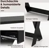 A collage of close-up images highlighting the features of a black desk. Produktbild-Vorschau
