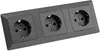 MILOS Set 3 prises + cadre triple 250V~/ 16A, Anthracite Voir les images du produit 2