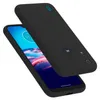 A black phone case is shown on top of a smartphone. Podgląd zdjęcia produktu