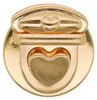 2 Steckschlösser Mappenverschluss Taschenschloss Herzform 30x32mm, gold Produktbild-Vorschau