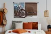 MuchoWow® Wandteppich Wandbehang Ein geparktes Motorrad mit Produktbild-Vorschau 4