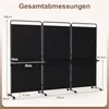 COSTWAY 3-delige roomdivider op wielen, inklapbare Productafbeelding-voorbeeld 3