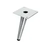A single chrome furniture leg with a square mounting plate, shown against a white background. Voir les images du produit