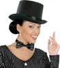A woman wearing a top hat and bow tie. Produktbild-Vorschau