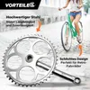 Vintage Singlespeed Tretkurbel 44 Zähne, Stahl, Silber, Produktbild-Vorschau 5