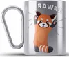 Trendation - Roter Panda Edelstahl Tasse Karabiner Rawr Produktbild-Vorschau 1