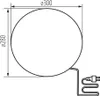 A technical drawing of a spherical garden light with dimensions indicated. Anteprima dell’immagine prodotto