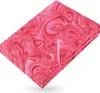 A folded piece of fabric with a marble pattern in shades of red and pink. Produktbild-Vorschau