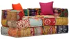 vidaXL Modulárny puf s 2 sedadlami Patchwork Fabric Náhľad obrázku produktu 8