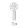A white portable fan and its stand are shown against a white background. Produktbild-Vorschau