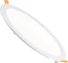 A white, round, slim LED panel light is shown against a white background. Produktbild-Vorschau