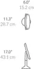 Diagrams showing the dimensions of a mirror. Náhled obrázku produktu
