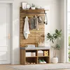 okwish 175 cm vysoký šatní set v dřevěném vzhledu se Náhled obrázku produktu 1